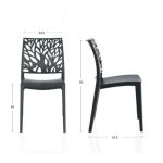 Sedia Tree in polipropilene rinforzata con fibra di vetro colore grigio metal set 4 pezzi