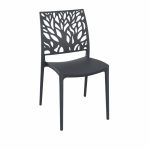 Sedia Tree in polipropilene rinforzata con fibra di vetro colore grigio metal set 4 pezzi