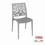 Sedia Tree in polipropilene rinforzata con fibra di vetro colore grigio metal set 4 pezzi