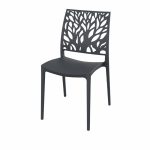 Sedia Tree in polipropilene rinforzata con fibra di vetro colore grigio metal set 4 pezzi