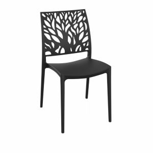 Sedia Tree in polipropilene rinforzata con fibra di vetro colore nero grafite set 4 pezzi