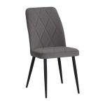 Sedia Vika in tessuto Anka 5 grigio con piedini neri set 4 pezzi