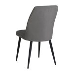 Sedia Vika in tessuto Anka 5 grigio con piedini neri set 4 pezzi