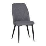 Sedia Vika in tessuto Nordic 15 grigio con piedini neri set 4 pezzi