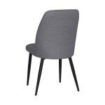 Sedia Vika in tessuto Nordic 15 grigio con piedini neri set 4 pezzi