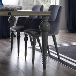 Sedia Zen vellutino grigio e gambe in tinta 2 pezzi