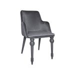 Sedia Zen vellutino grigio e gambe in tinta 2 pezzi