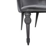 Sedia Zen vellutino grigio e gambe in tinta 2 pezzi