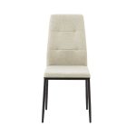 Sedia da pranzo Adara in tessuto beige set 4 pezzi