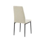 Sedia da pranzo Adara in tessuto beige set 4 pezzi