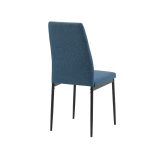 Sedia da pranzo Adara in tessuto blu set 4 pezzi