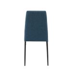 Sedia da pranzo Adara in tessuto blu set 4 pezzi
