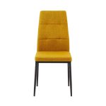 Sedia da pranzo Adara in tessuto senape set 4 pezzi