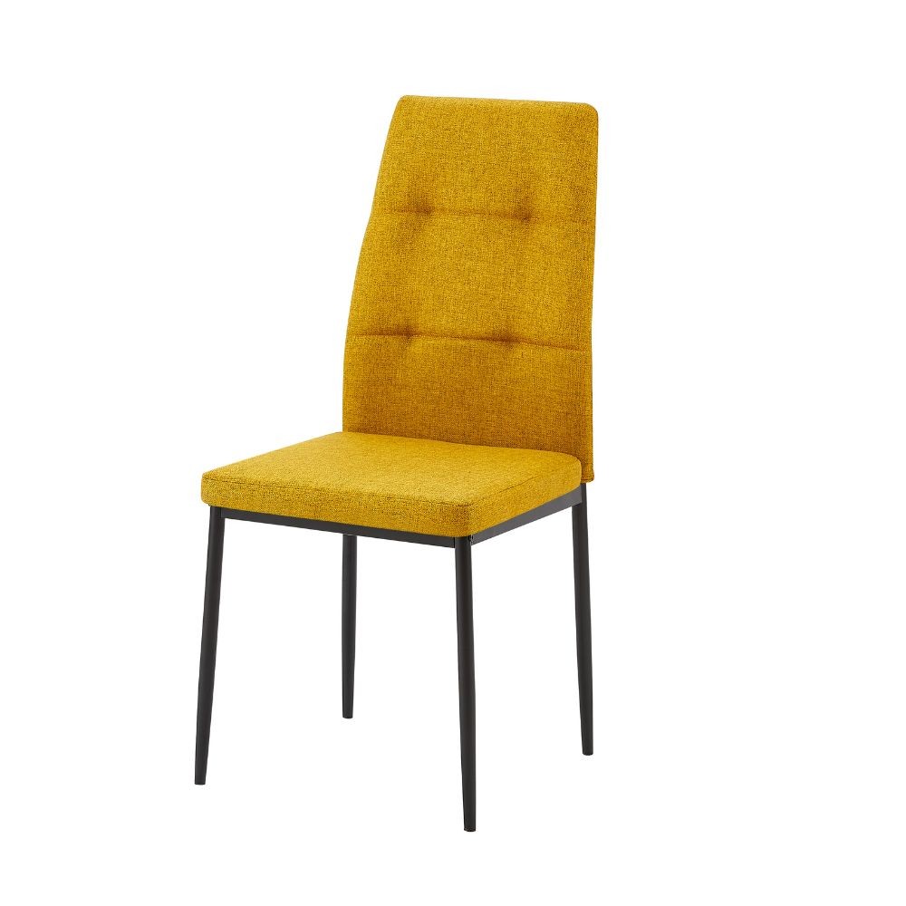 Sedia da pranzo Adara in tessuto senape set 4 pezzi
