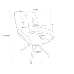 Sedia da pranzo Agora grigio chiaro con schienale in ecopelle aragosta e gambe nere con base fissa set 2 pezzi