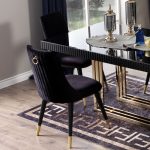 Sedia da pranzo Akustik Simphony velluto nero set 2 pezzi