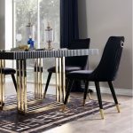 Sedia da pranzo Akustik Simphony velluto nero set 2 pezzi