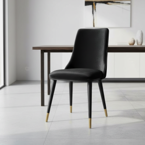 Sedia da pranzo Akustik Simphony velluto nero set 2 pezzi