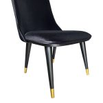 Sedia da pranzo Akustik Simphony velluto nero set 2 pezzi