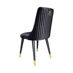 Sedia da pranzo Akustik Simphony velluto nero set 2 pezzi