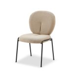 Sedia da pranzo Sirio tessuto teddy beige set 2 pezzi