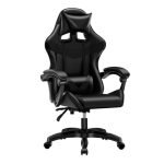 Sedia da ufficio Gaming con schienale alto e imbottitura in PVC colore nero