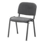 Sedia da ufficio con struttura in metallo nero e tessuto grigio