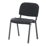 Sedia da ufficio con struttura in metallo nero e tessuto nero
