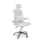 Sedia da ufficio ergonomica Vibes con tessuto a rete bianco con base cromata
