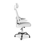Sedia da ufficio ergonomica Vibes con tessuto a rete bianco con base cromata