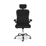 Sedia da ufficio ergonomica Vibes con tessuto a rete nero con base cromata