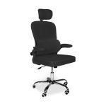 Sedia da ufficio ergonomica Vibes con tessuto a rete nero con base cromata