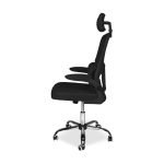 Sedia da ufficio ergonomica Vibes con tessuto a rete nero con base cromata