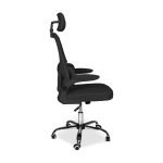 Sedia da ufficio ergonomica Vibes con tessuto a rete nero con base cromata