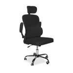 Sedia da ufficio ergonomica Vibes con tessuto a rete nero con base cromata