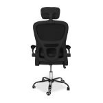 Sedia da ufficio ergonomica Vibes con tessuto a rete nero con base cromata