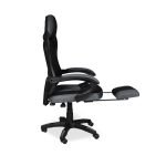 Sedia gaming Gandi con poggiapiedi estensibile in tessuto con rete nero