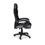 Sedia gaming Gandi con poggiapiedi estensibile in tessuto con rete nero