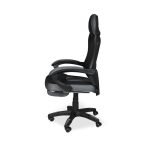 Sedia gaming Gandi con poggiapiedi estensibile in tessuto con rete nero