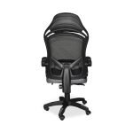 Sedia gaming Gandi con poggiapiedi estensibile in tessuto con rete nero