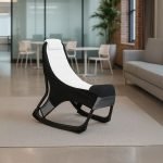 Sedia gaming Rocky con seduta imbottita in rete bicolore nero e bianco