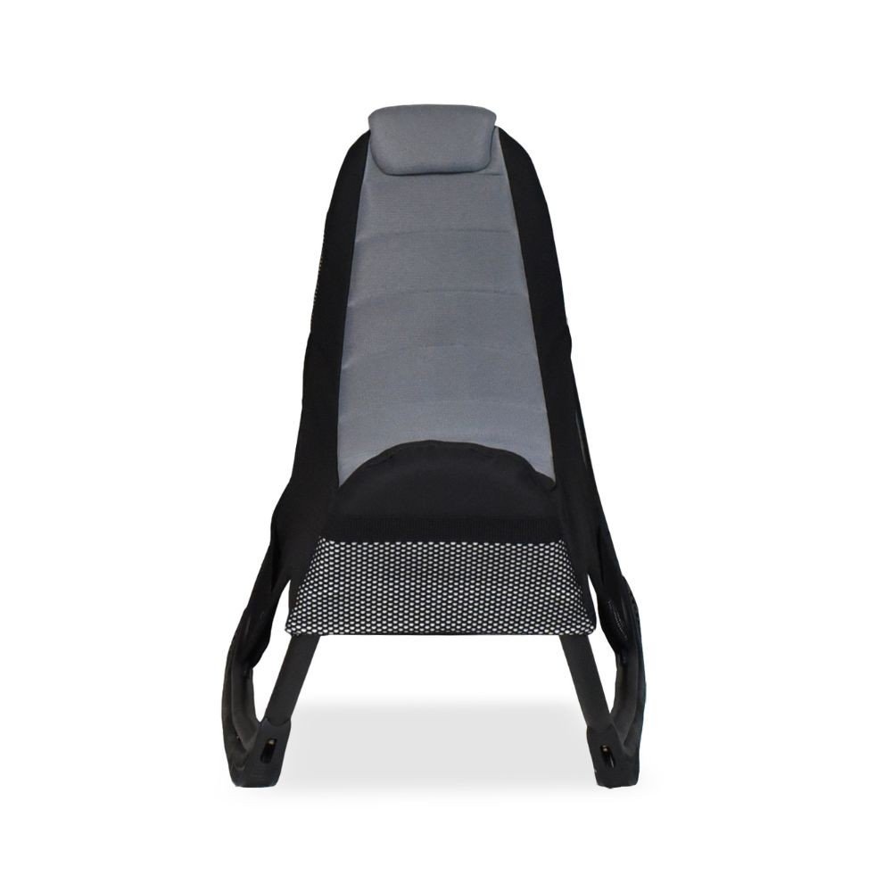 Sedia gaming Rocky con seduta imbottita in rete bicolore nero e grigio