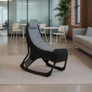 Sedia gaming Rocky con seduta imbottita in rete bicolore nero e grigio