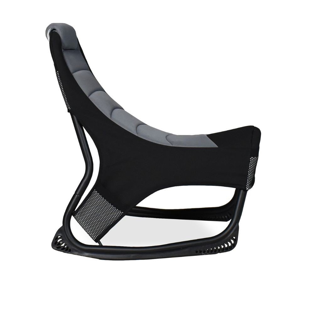 Sedia gaming Rocky con seduta imbottita in rete bicolore nero e grigio