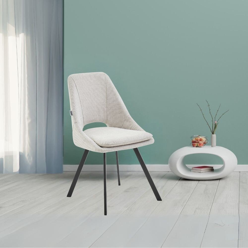 Sedia imbottita Blauss in tessuto ecrù set 2 pezzi