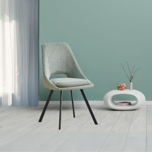 Sedia imbottita Blauss in tessuto verde set 2 pezzi