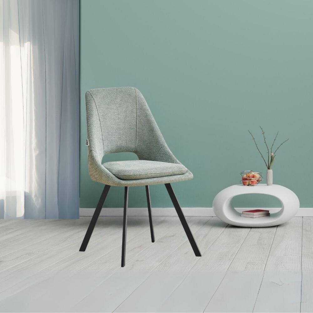 Sedia imbottita Blauss in tessuto verde set 2 pezzi