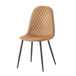 Sedia imbottita Bretta in vellutino colore mostarda e gambe nere set 4 pezzi