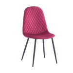 Sedia imbottita Bretta in vellutino colore rosso e gambe nere set 4 pezzi