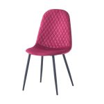 Sedia imbottita Bretta in vellutino colore rosso e gambe nere set 4 pezzi